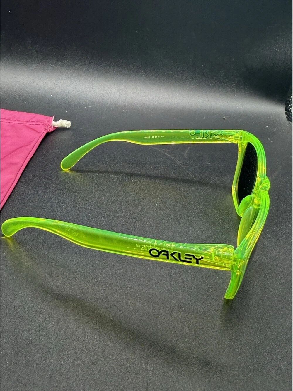 Oakley Frogskin Acid Green/Ice Iridium Polarized Lenses 24-355
